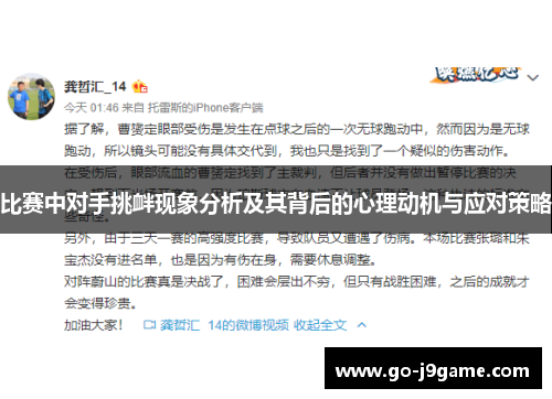 比赛中对手挑衅现象分析及其背后的心理动机与应对策略
